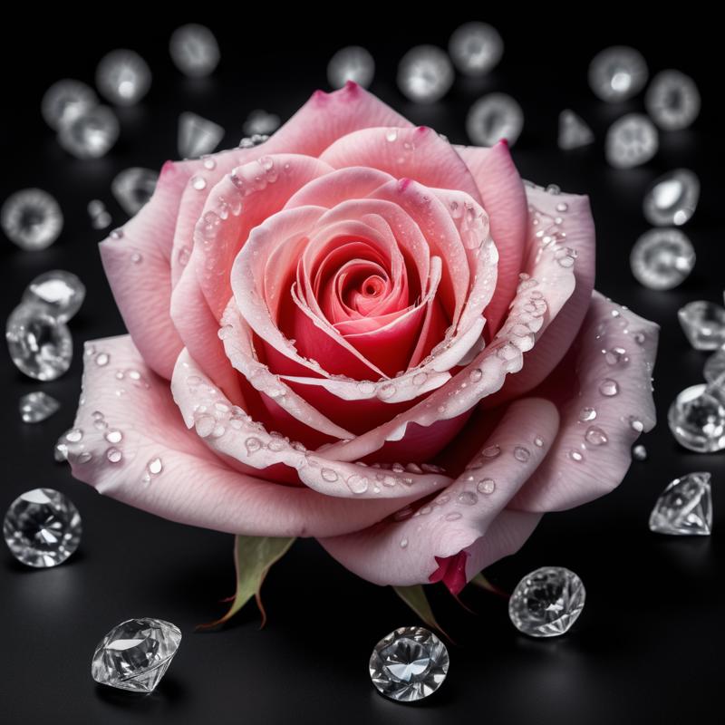 00133-A beautiful rose surrounded by diamonds on a black table, 8k resolution, photograph.png